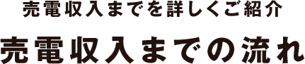 売電収入までを詳しくご紹介売電収入までの流れ
